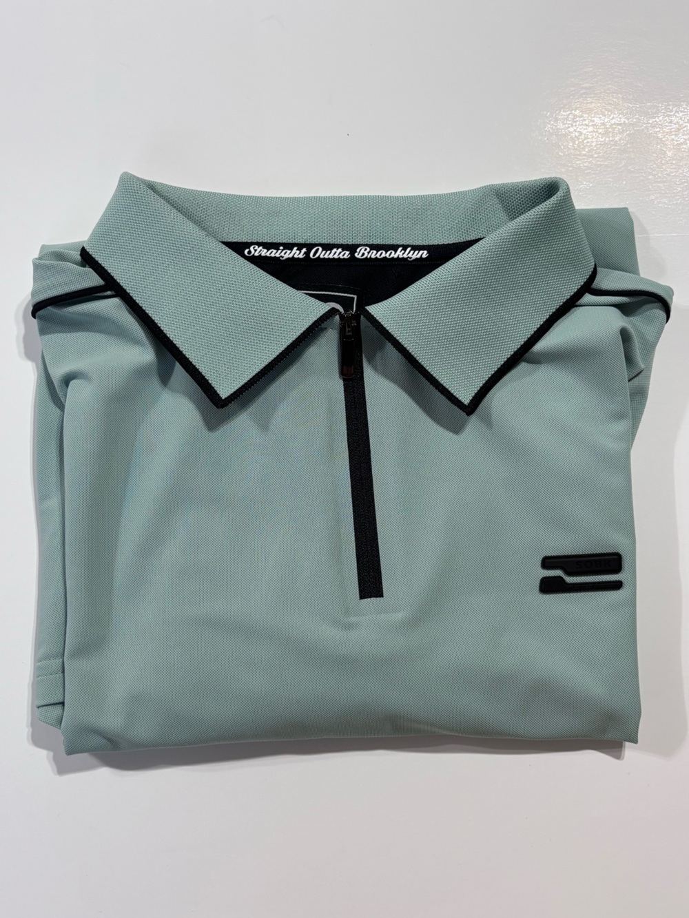 Men's Mint Green Zip Polo